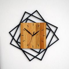 Wood-Metal Wall Clock - 41x41 - Wooden Wall Clocks, Wood Wall Clocks