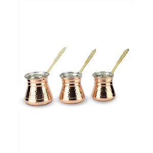 Triple Copper Coffee Pot Set 3-4-5 Cups - 10x10 - Copper Kettle