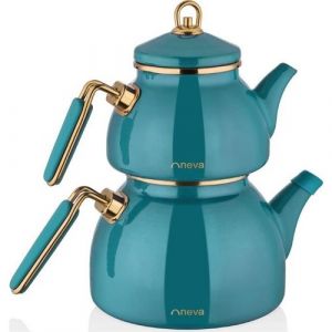 Sweet Premium Menthol Enamel Teapot Set - 16x16 - Blue Teapots