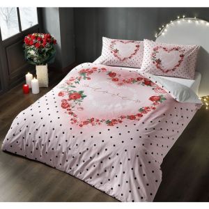 Valentine's Day Theme Double Duvet Cover Set Pink