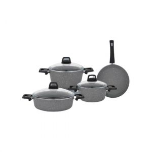 Cookware Biogranit Alpha Pink 7 Piece Cookware Set stainless steel