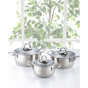 6-Piece Cookware Set - Stainless Steel Soup Pots & Multi-Pots