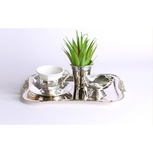 Silver Coffee Tray Set - 15x22 - Silver Serving Sets