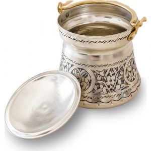 Handmade Copper Yogurt/Ice Bucket 4 lt - 20x20 - Silver SERVING TOOLS, Clay SERVING TOOLS
