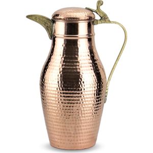 Forged Red Copper Jug with Lid - 20x13 - Copper Pitchers, Copper|Metal Pitchers