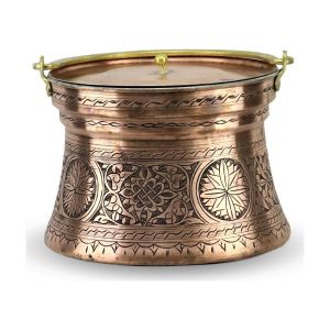Embroidered Tumbled Copper Yogurt/Ice Bucket 5 lt - 24x24 - Copper SERVING TOOLS