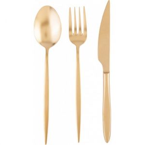 18 Piece Matte Gold Cutlery Set