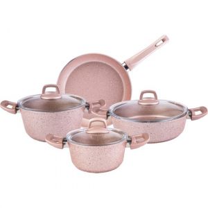 7 Piece Pink Granite Cookware Set