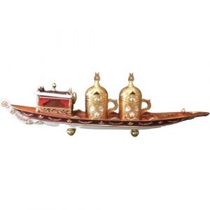Navy Model Coffee Serving Tray (Sultanat Boat) - 50x9 - Brown Serving Sets, Polyester Serving Sets