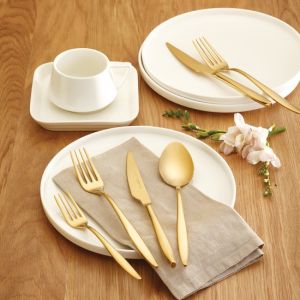 Gold 24 Piece 6 Person Cutlery Set