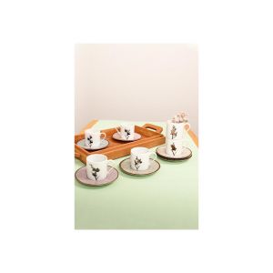 Azelya 12 Pieces 6 Person Coffee Set - 6x7 - Colorful coffee cups
