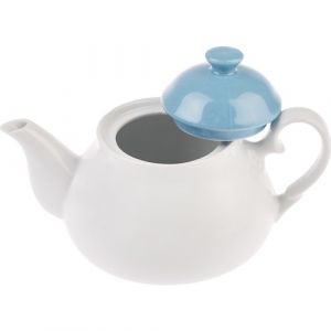 Celine Midi Enamel Baby Blue Teapot Set - 16x16 - White Teapots