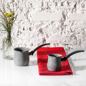 Granite Dark Silver Coffee Pot Set - 13x23 - Grey KETTLES, Granite KETTLES