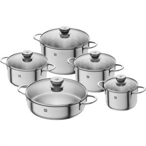 10 Piece Cookware Set Stainless Steel