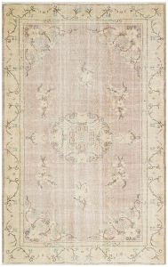 Turkish Rug - Anatolian Hand Knotted Cappuccino Color Vintage Rug - 278x176 - Brown Living Room Rugs