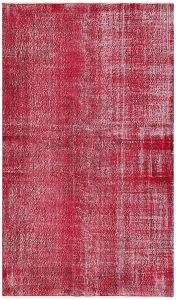 Turkish Rug - Anatolian Hand Knotted Floral Vintage Rug - 253x150 - Red Living Room Rugs, Wool Living Room Rugs | Loftry