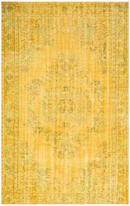 Turkish Rug - Anatolian Hand Knotted Vintage Look Rug - 273x174 - Yellow Living Room Rugs, Wool Living Room Rugs | Loftry