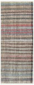 Anatolian Hand Woven Colorful Striped Vintage Rugs - 200x80 - Colorful Hand Woven Rugs, Wool Hand Woven Rugs