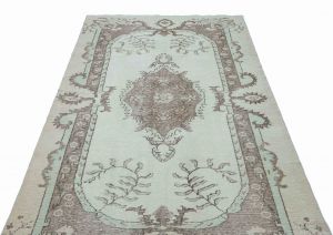 Real Hand Woven Antique Carpet - 272x155 - Beige Area Rugs, Wool Area Rugs