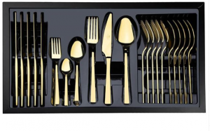 36 Pieces Gold Cutlery Set