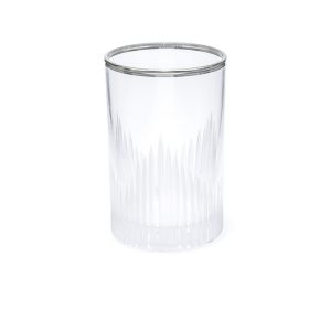 Silver Straight Line Coffee Side Glass