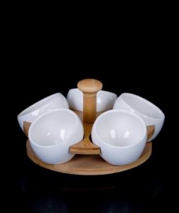 Porcelain 5 Piece Rotary Bowl Set