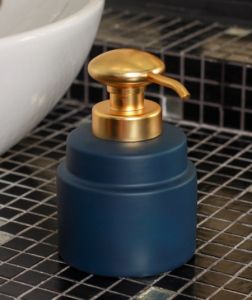 Liquid Soap Dispenser Navy Blue and Gold Bathroom Accessories