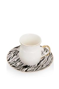 Zebra Patterned Porcelain Coffee Cup Set