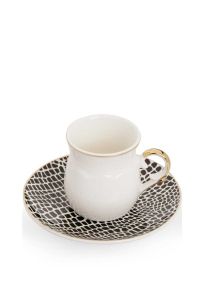 Crocodile Patterned Porcelain Coffee Cup Set