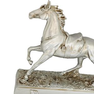 Polyester Running Horse Antique Silver Color