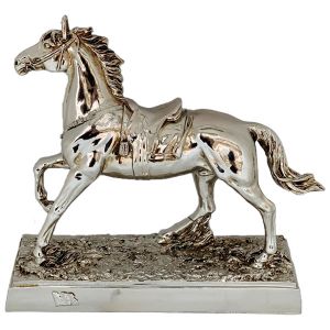 Polyester Running Horse Antique Plated Silver Color