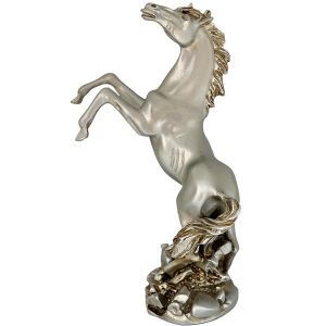 Polyester Prancing Horse Antique Silver Color