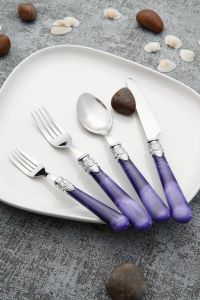 24 Pieces Stainless Steel Cutlery Purple