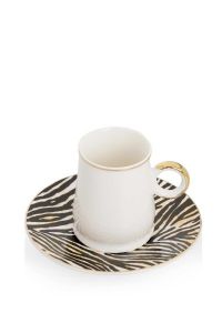 Porcelain 6 Pieces Porcelain Coffee Cup Zebra Pattern