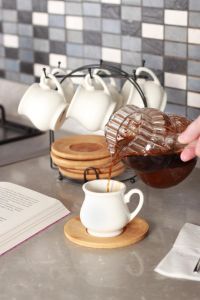 Bamboo Plated 6 Pieces Coffee Cup Set