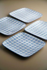 Mosaic Quartet Marbling Pattern Porcelain Plate 22.3 Cm