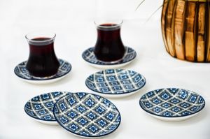 Porcelain Tea Plate Marbling 6 Pieces