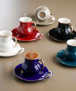 Porcelain Turkish Coffee Cup Mixed Color 1014
