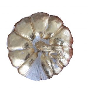 Gold leaf tasseled pumpkin 18 cm