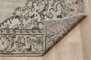 Beige Classic Vintage Hand Woven Antique Carpet - 287x154 - Colorful Area Rugs