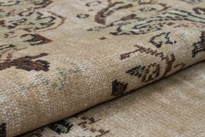 Beige Classic Vintage Hand Woven Antique Carpet - 287x154 - Colorful Area Rugs