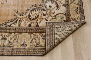 Modern Vintage Natural Vintage Hand Woven Carpet - 276x183 - Colorful Area Rugs, Wool Area Rugs