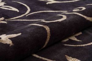 Classic Modern Vintage Hand Woven Carpet - 256x184 - Black Area Rugs