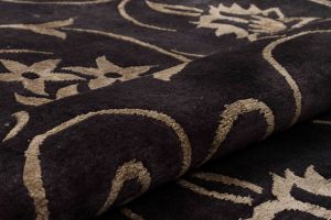 Special Vintage Hand Woven Antique Carpet with Unique Beauty - 287x247 - Black Area Rugs