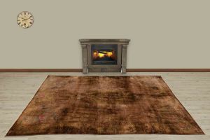 Traditional Pattern Hand Woven Vintage Rug - 230x162 - Brown Area Rugs, Wool Decorative Area Rugs