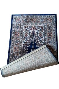 Mihenk Carpet Gördes Prayer Rug Navy Blue Color Soft Prayer Rug - 125x80 - Blue Throw Rugs