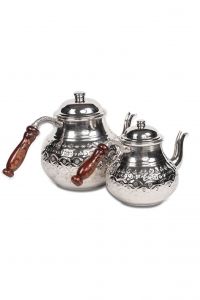 Shiny Handmade Wrought Copper Teapot - 23x15 - Grey Teapots