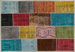 Hand Woven Tumbled Special Patchwork Carpet - 230x160 - Colorful Area Rugs