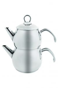 Belinay Midi Metal Teapot Set - 13x13 - Silver Teapots