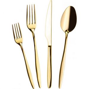 24 Piece Gold Stainless Steel Cutlery Set, Service for 6